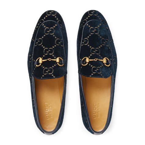 mens gucci blue velvet shoes|Gucci jordaan velvet loafer.